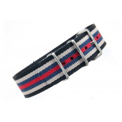 NATO strap Black/White/Red/Blue