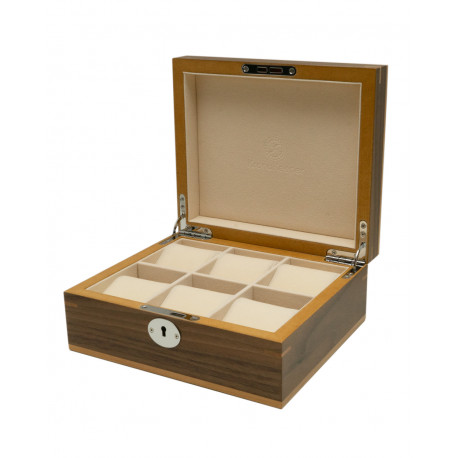 Clipperton 6 watch box in brown wood