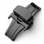 Double folding clasps for leather straps , shiny black PVD
