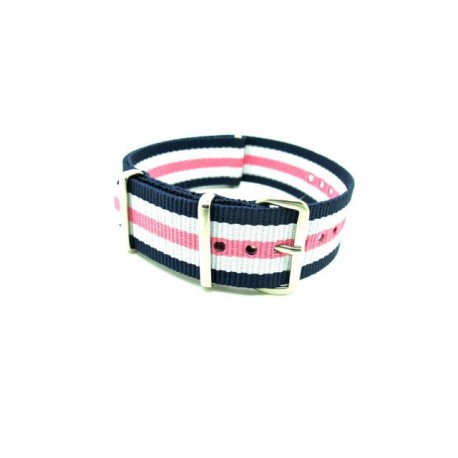 NATO strap Navy/White/Pink
