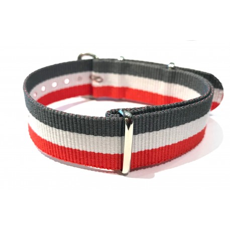 NATO strap Grey/White/Red 