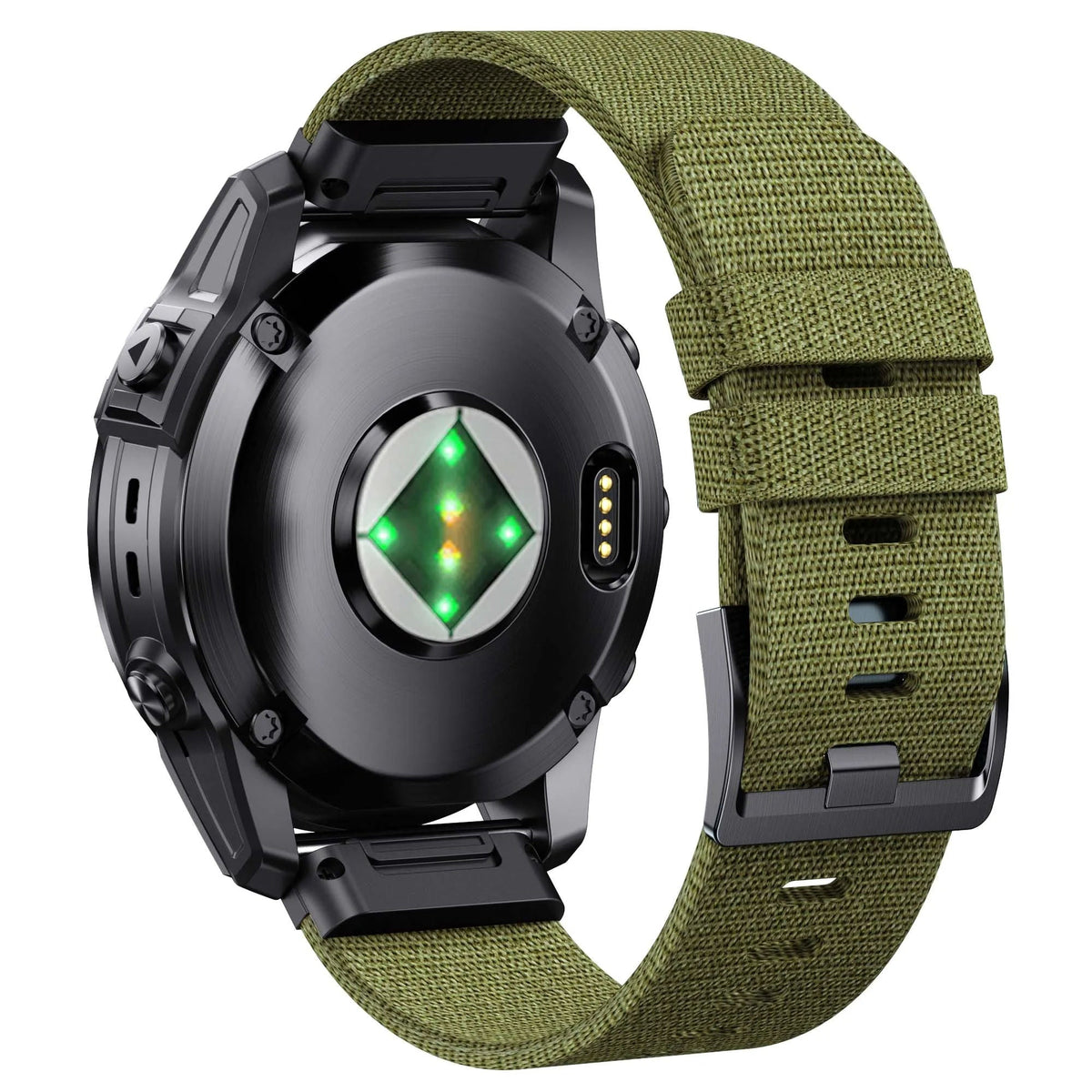 KronoKeeper nylon strap compatible with Garmin QuickFit worn on the wrist