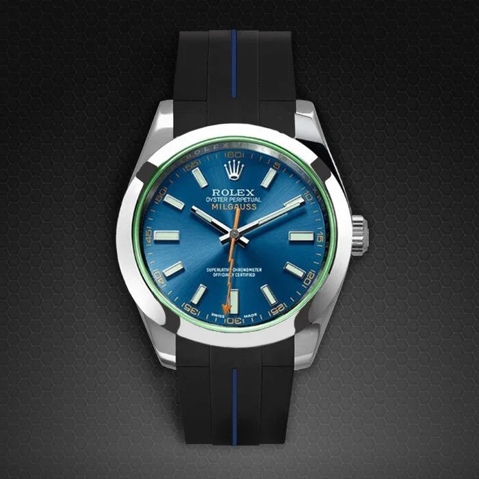 Rubber B Strap M115 Black/Blue - detail