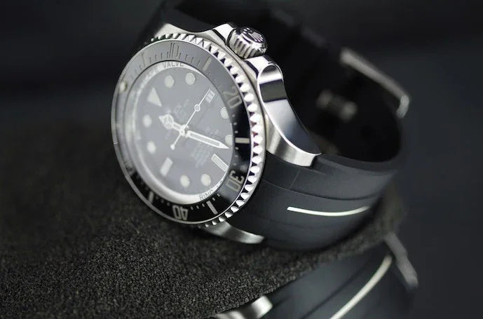 RubberB M107 Black/White with buckle Strap - view 4