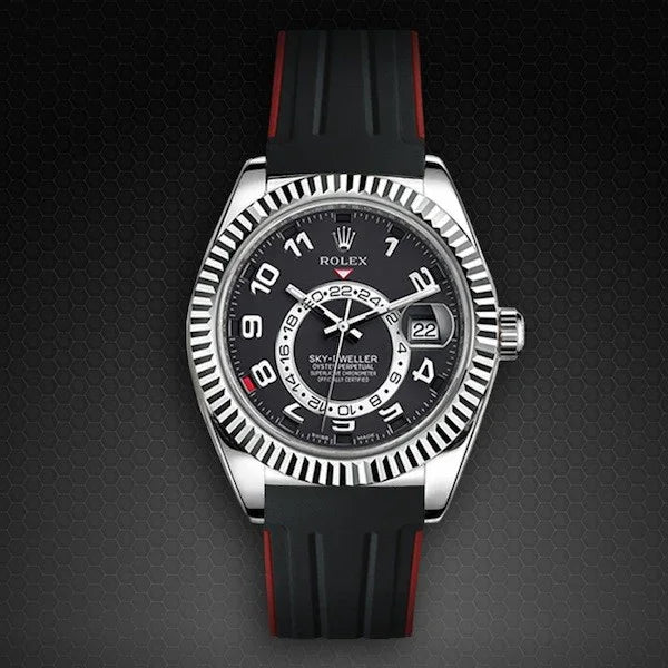 RubberB M110 Black/Red Strap - detail