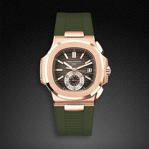 RubberB for Patek Philippe Nautilus - Military Green PK77 Strap - view 4