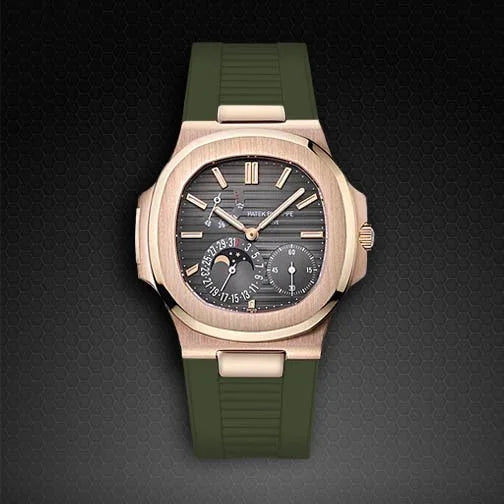 RubberB for Patek Philippe Nautilus - Military Green PK77 Strap - view 5