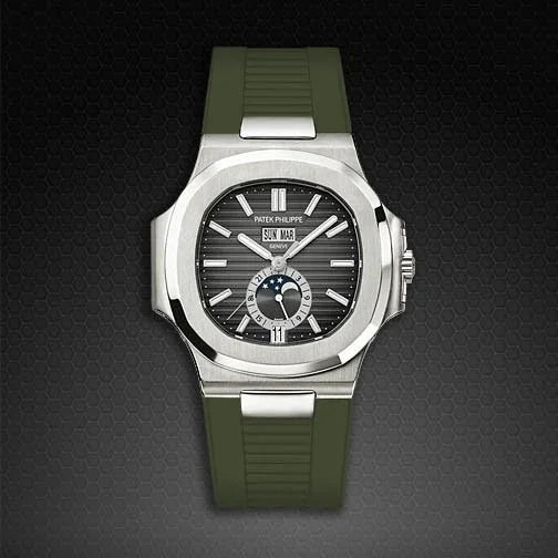RubberB for Patek Philippe Nautilus - Military Green PK77 Strap - view 6