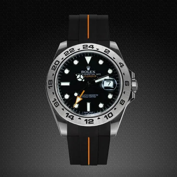 RubberB M105 Black/Orange Strap - detail
