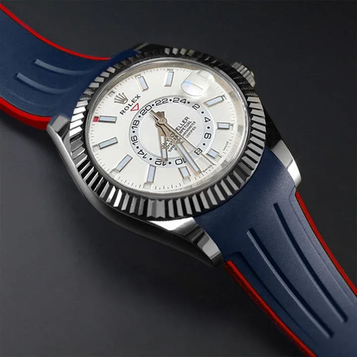 Rubber B Strap M111 Blue/Red for Sky-Dweller on Oyster Strap - view 3