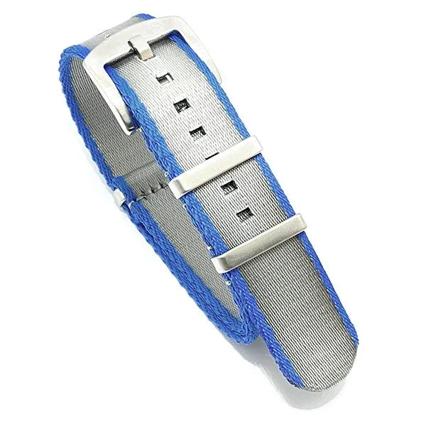 KronoKeeper Seat Belt NATO watch strap - Blue/Grey - NATO nylon watch strap