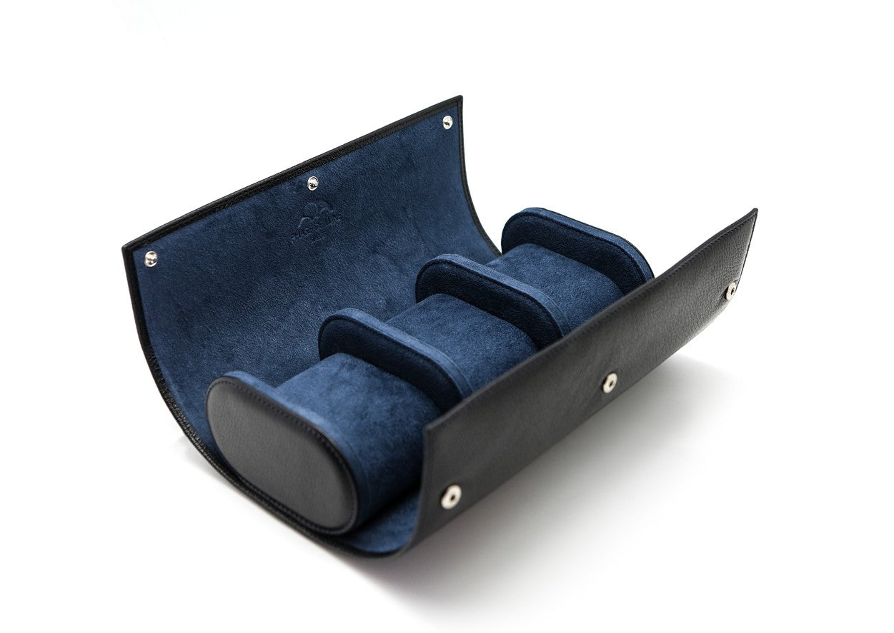 Phase De Lune Leather travel case for 3 watches