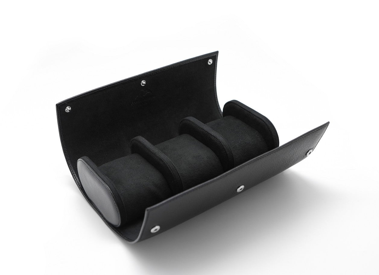 Phase De Lune Leather travel case for 3 watches