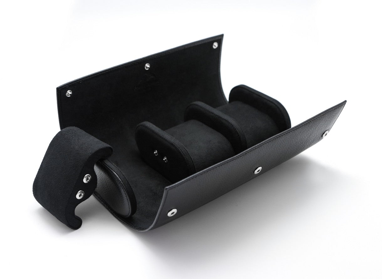 Phase De Lune Leather travel case for 3 watches