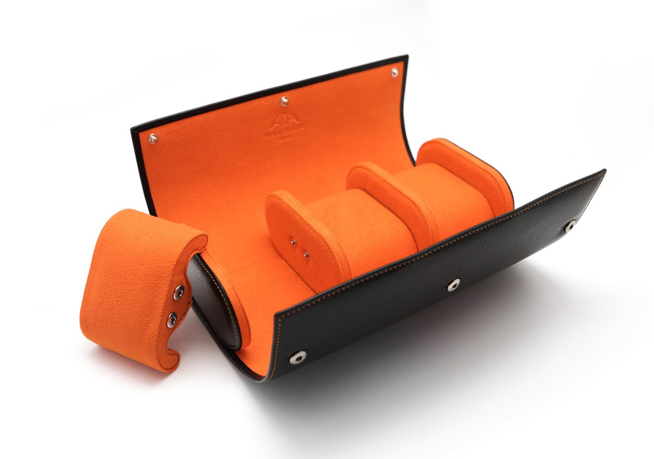 Phase De Lune Leather travel case for 3 watches