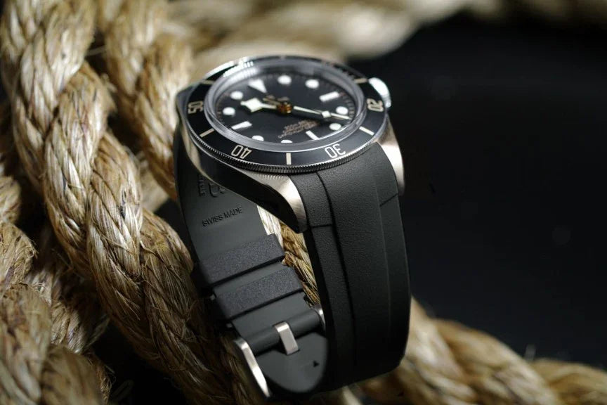 RubberB T801 Black with buckle for Tudor Black bay 58 Strap - view 3