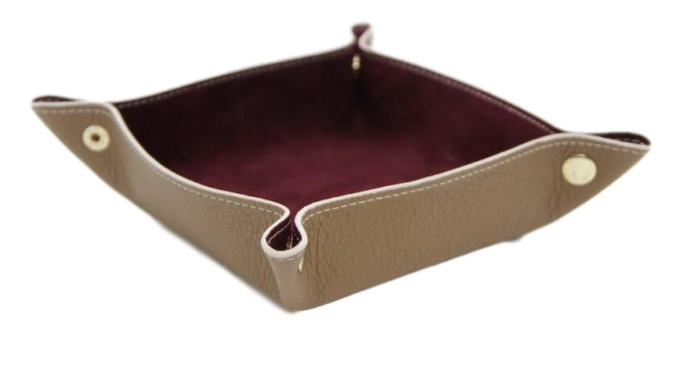 Valet Tray in calf leather and suede