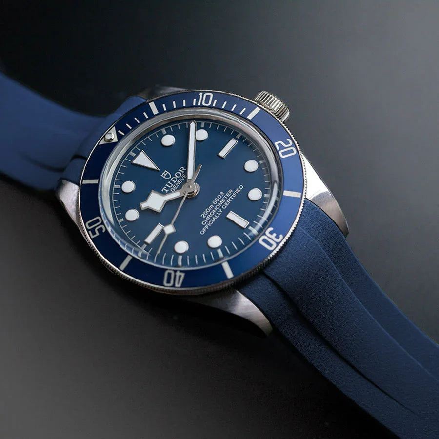RubberB T801 Blue with buckle for Tudor Black bay 58 Strap - detail
