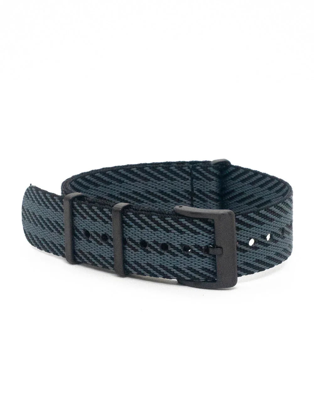 KronoKeeper Premium NATO watch strap Black PVD - Black/Grey - NATO nylon watch strap