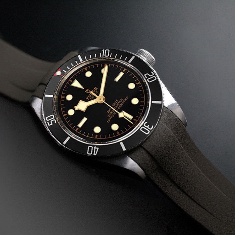 RubberB strap T800 for Tudor Espresso Brown/ Satin Espresso Brown