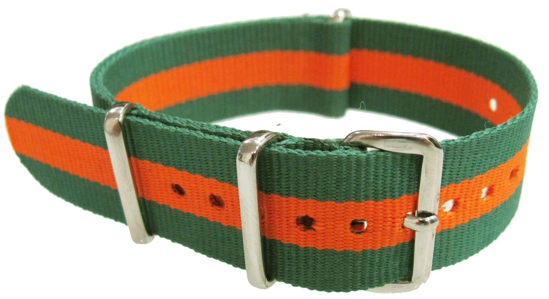 NATO watch strap Green/Orange - NATO nylon watch strap