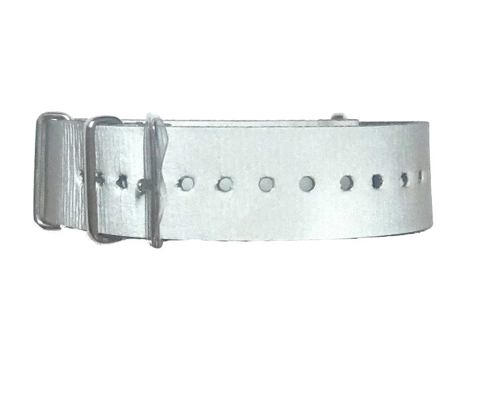 NATO watch strap - Silver/Grey/Reflective - NATO nylon watch strap