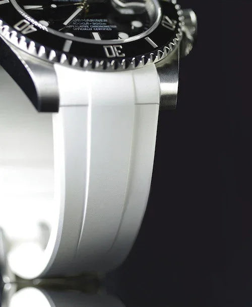 RubberB M206 White with buckle for Submariner Ceramic 41mm Strap - detail