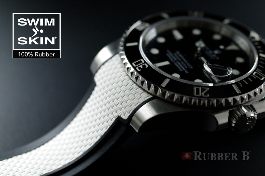 Rubber B strap Swimskin Ballistic White