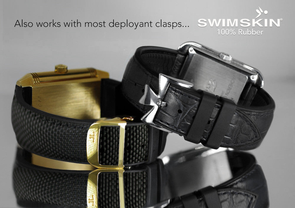 Rubber B strap ST20 Alligator SwimSkin Black