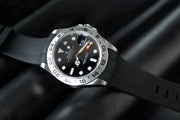 RubberB M225 Black with buckle Strap - rubber watch strap