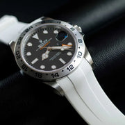 RubberB M225 White with buckle Strap - rubber watch strap