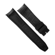 RubberB Alligator SwimSkin 21mm - Black SK21 Strap - alligator leather watch strap