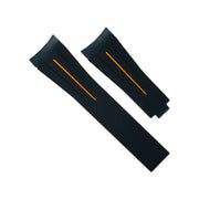 Rubber B Strap M115 Black/Orange - rubber watch strap