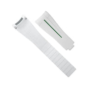 Rubber B Strap M115 White/Green - rubber watch strap