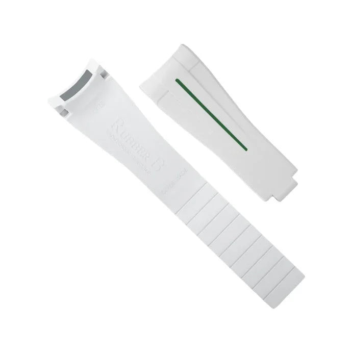Rubber B Strap M115 White/Green - rubber watch strap