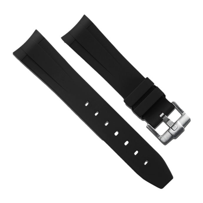 RubberB M141 Black with buckle Strap - rubber watch strap