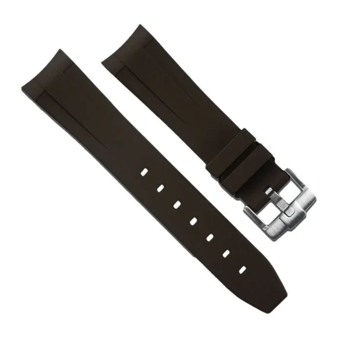 RubberB M141 Brown with buckle Strap - rubber watch strap