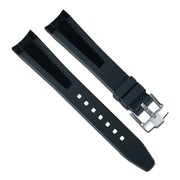 Rubber B Strap M317 Black/ Tuxedo Velour with buckle - rubber watch strap