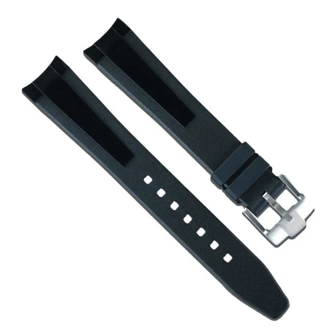 Rubber B Strap M317 Black/ Tuxedo Velour with buckle - rubber watch strap