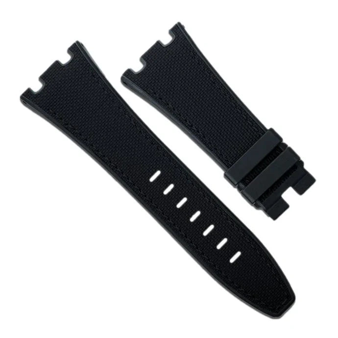 RubberB Sailcloth SwimSkin APC42 Black Strap - rubber watch strap