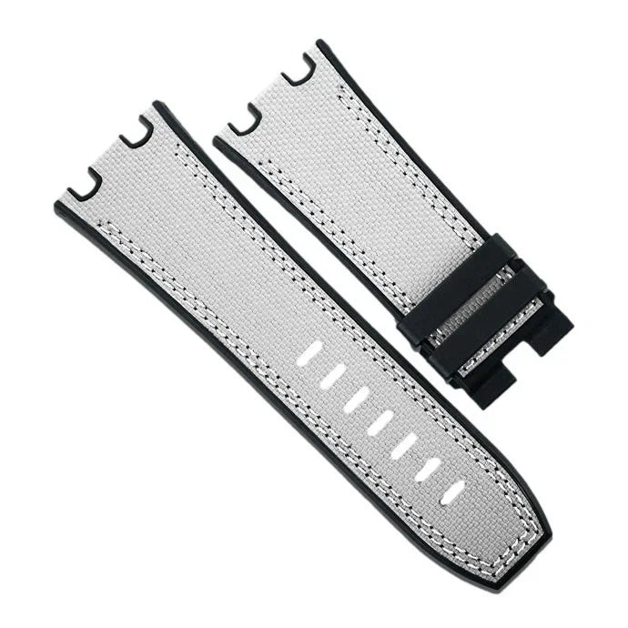RubberB Sailcloth SwimSkin APC44 White Strap - rubber watch strap