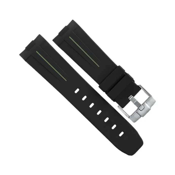 RubberB Strap P220 Black/green Luminor 44 mm 1950 Type I - rubber watch strap