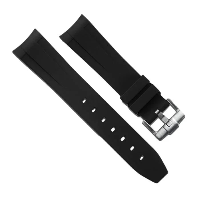 RubberB M236 Black with buckle Strap - rubber watch strap