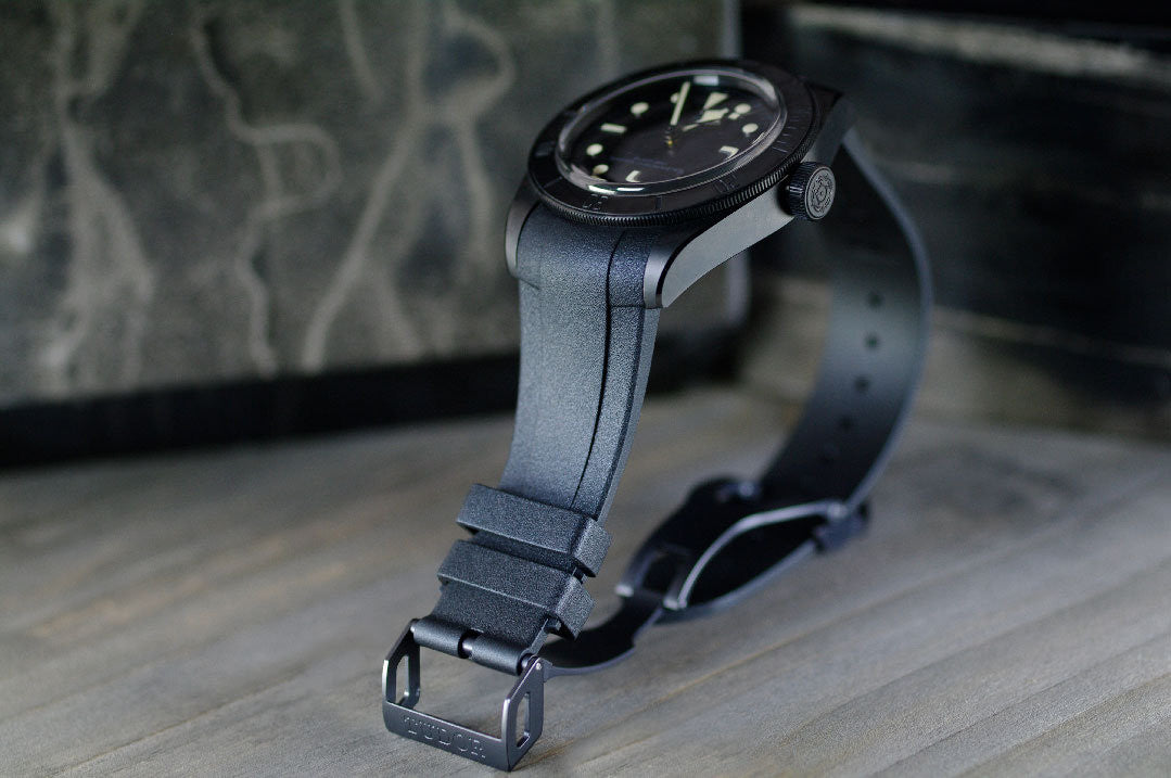 RubberB strap T805 for Tudor Heritage Black Bay Ceramic - Black
