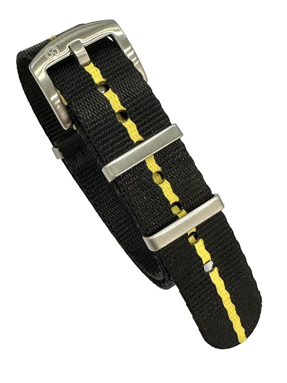 KronoKeeper Seat Belt NATO watch strap - Black/Yellow - NATO nylon watch strap
