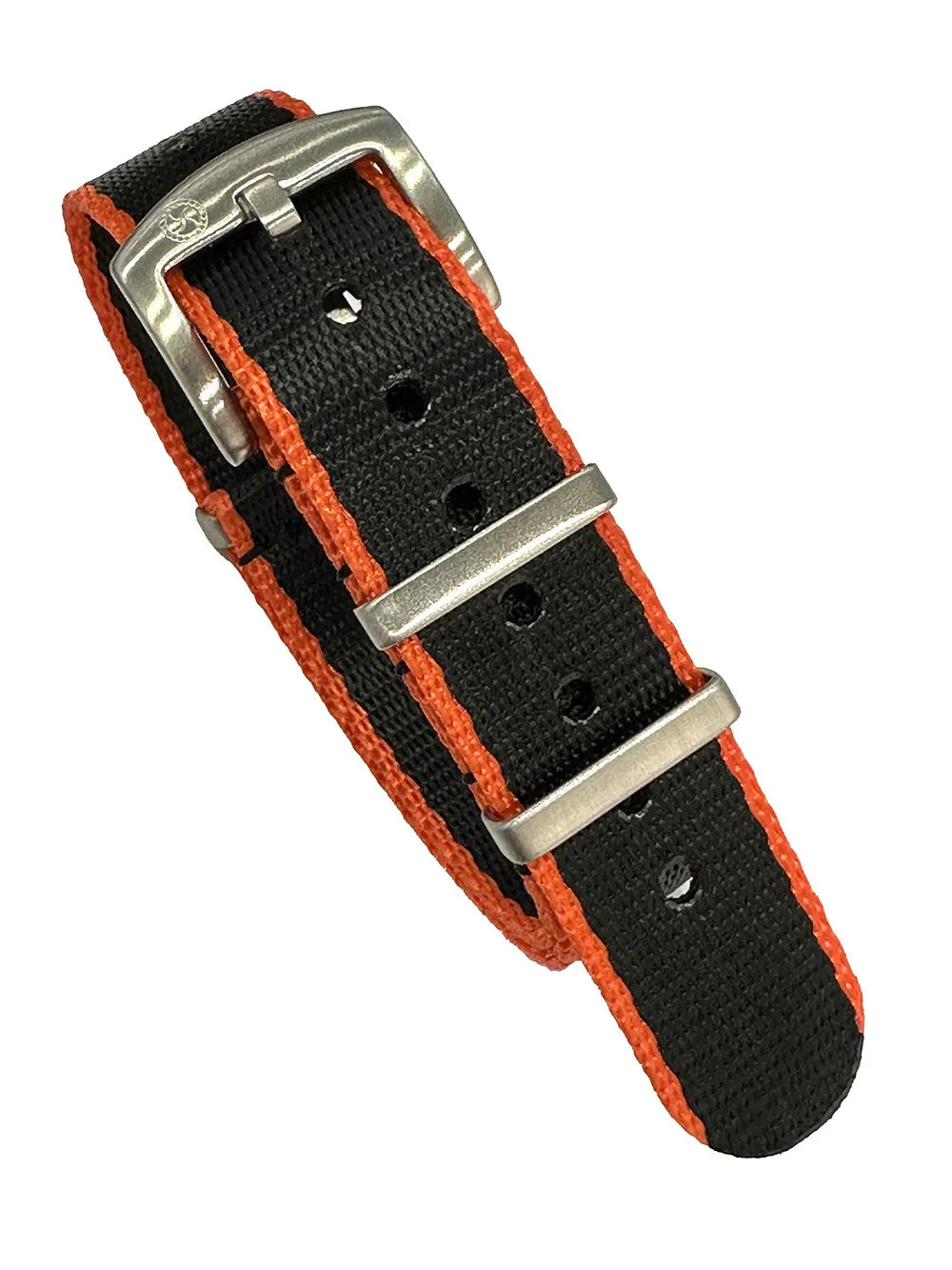 KronoKeeper Seat Belt NATO watch strap - Black/Orange - NATO nylon watch strap