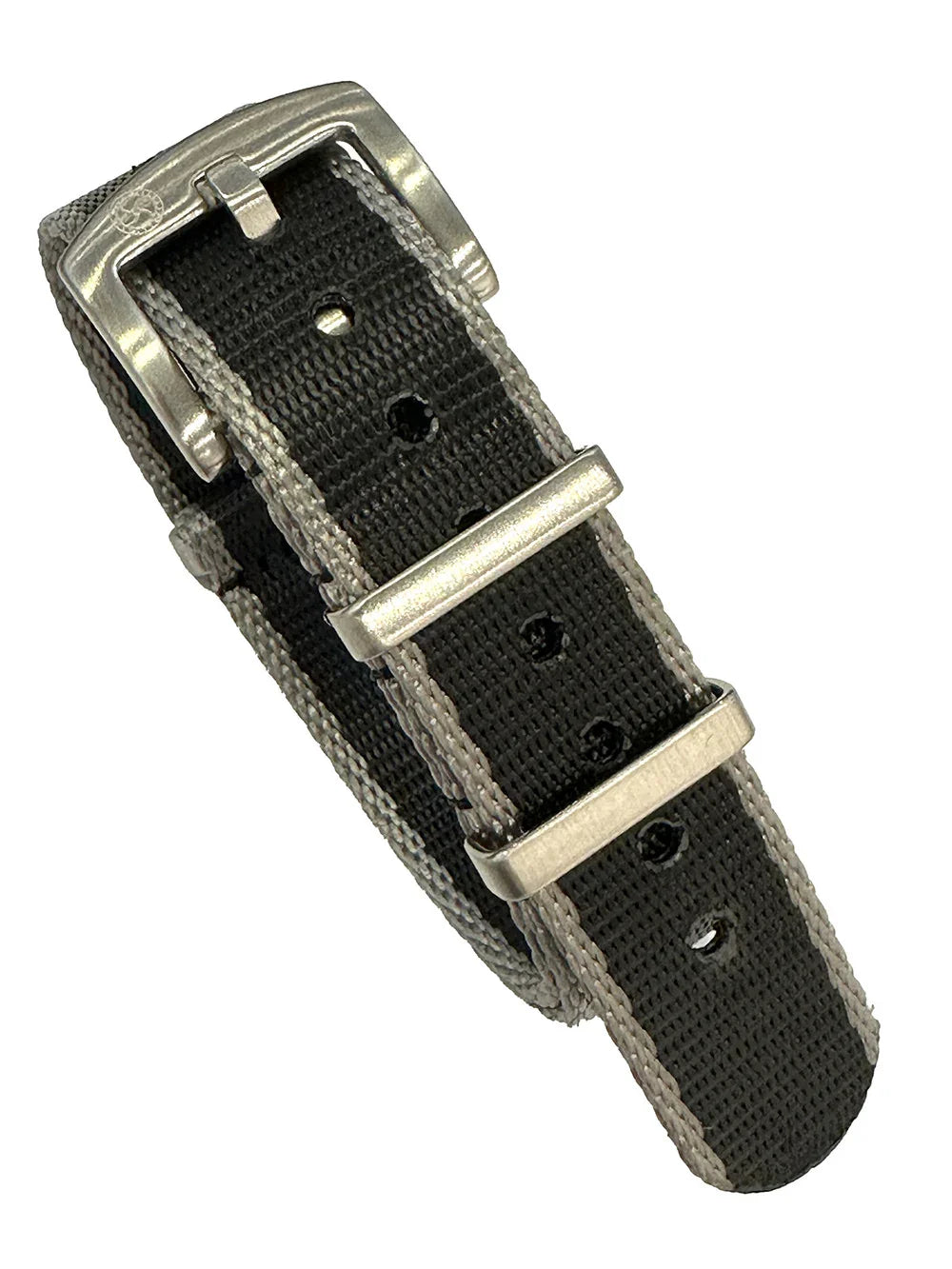 KronoKeeper Seat Belt NATO watch strap - Grey/Black - NATO nylon watch strap