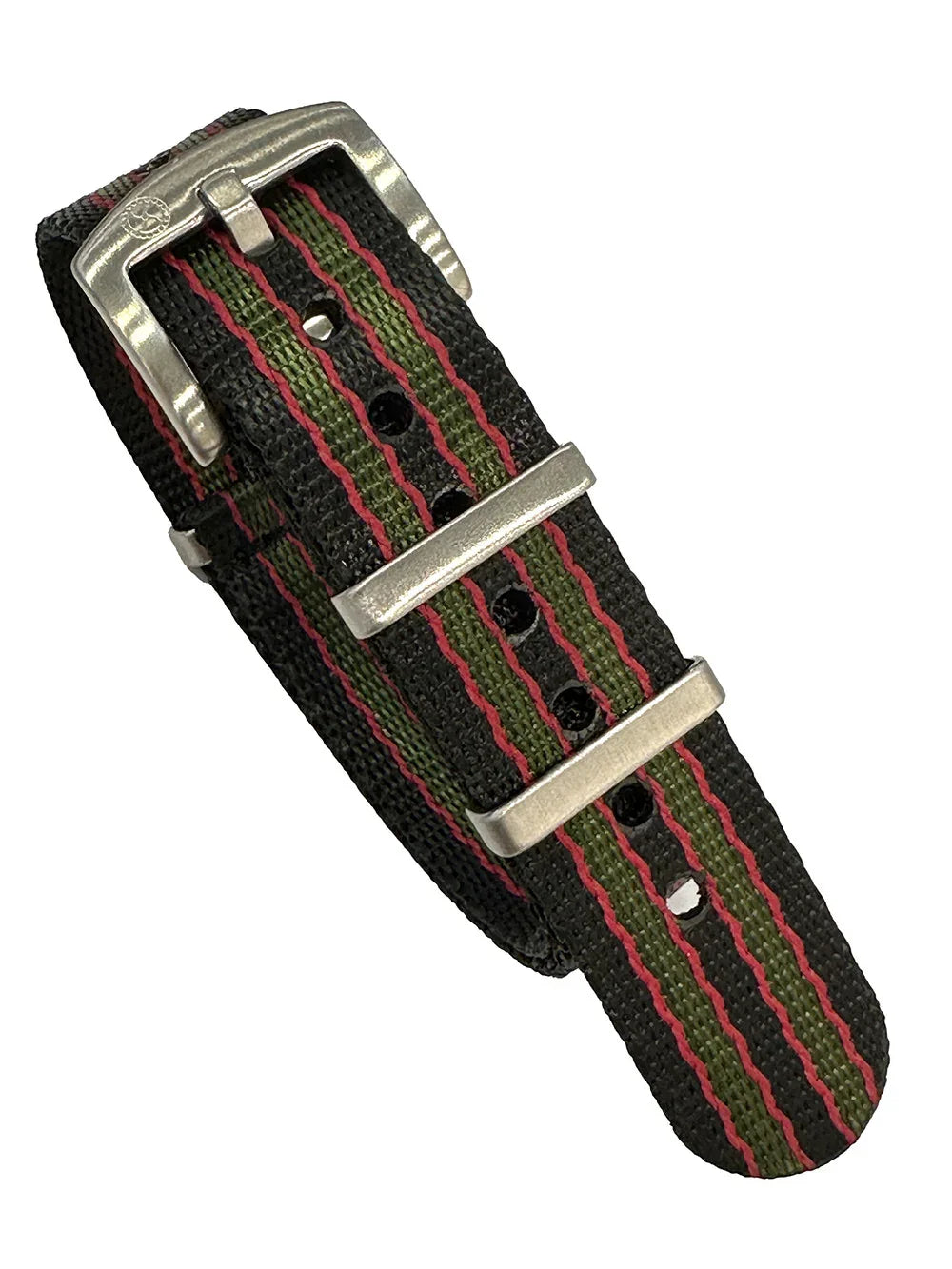 KronoKeeper Seat Belt NATO watch strap - Bond Black/Red/Khaki - NATO nylon watch strap