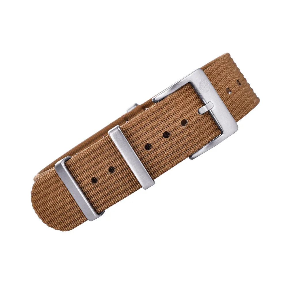 KronoKeeper ribbed NATO strap - Brown - NATO nylon watch strap