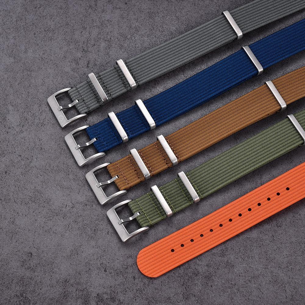 KronoKeeper ribbed NATO strap - Brown - detail